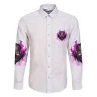 Walk Away Fire Eyes Skull Family Matching Short Sleeve Bodycon Dress and Hawaiian Shirt - Wonder Print Shop