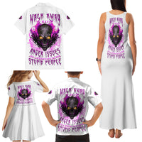 Walk Away Fire Eyes Skull Family Matching Tank Maxi Dress and Hawaiian Shirt - Wonder Print Shop