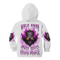Walk Away Fire Eyes Skull Kid Hoodie - Wonder Print Shop