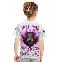 Walk Away Fire Eyes Skull Kid T Shirt - Wonder Print Shop