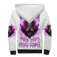 Walk Away Fire Eyes Skull Sherpa Hoodie - Wonder Print Shop