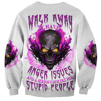 Walk Away Fire Eyes Skull Sweatshirt - Wonder Print Shop