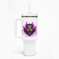 Walk Away Fire Eyes Skull Tumbler With Handle - Wonder Print Shop