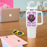 Walk Away Fire Eyes Skull Tumbler With Handle - Wonder Print Shop
