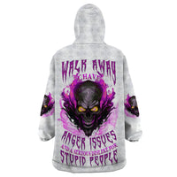 Walk Away Fire Eyes Skull Wearable Blanket Hoodie - Wonder Print Shop