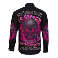 My Give A F Is Broken Long Sleeve Button Shirt - Wonder Print Shop