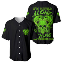 I'm Never Alone Skull Demon Baseball Jersey - Wonder Print Shop
