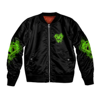 I'm Never Alone Skull Demon Bomber Jacket - Wonder Print Shop