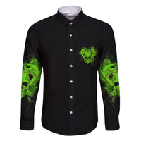 I'm Never Alone Skull Demon Family Matching Long Sleeve Bodycon Dress and Hawaiian Shirt - Wonder Print Shop