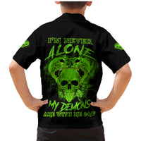 I'm Never Alone Skull Demon Family Matching Mermaid Dress and Hawaiian Shirt - Wonder Print Shop
