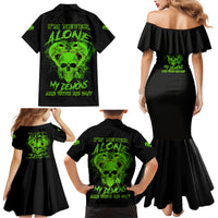 I'm Never Alone Skull Demon Family Matching Mermaid Dress and Hawaiian Shirt - Wonder Print Shop