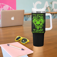 I'm Never Alone Skull Demon Tumbler With Handle - Wonder Print Shop
