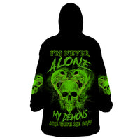 I'm Never Alone Skull Demon Wearable Blanket Hoodie - Wonder Print Shop
