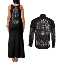 Hello Darkness My Old Friend Halloween Witch Couples Matching Tank Maxi Dress and Long Sleeve Button Shirt - Wonder Print Shop