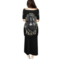 Hello Darkness My Old Friend Halloween Witch Family Matching Puletasi Dress and Hawaiian Shirt - Wonder Print Shop