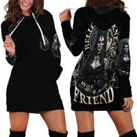 Hello Darkness My Old Friend Halloween Witch Hoodie Dress - Wonder Print Shop