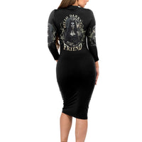 Hello Darkness My Old Friend Halloween Witch Long Sleeve Bodycon Dress - Wonder Print Shop