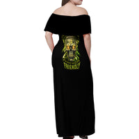 I'm Not Anti-social Mad Skull Family Matching Off Shoulder Maxi Dress and Hawaiian Shirt - Wonder Print Shop