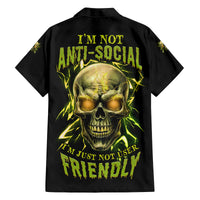 I'm Not Anti-social Mad Skull Family Matching Summer Maxi Dress and Hawaiian Shirt - Wonder Print Shop