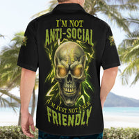 I'm Not Anti-social Mad Skull Hawaiian Shirt - Wonder Print Shop