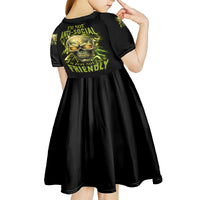 I'm Not Anti-social Mad Skull Kid Short Sleeve Dress - Wonder Print Shop