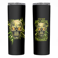 I'm Not Anti-social Mad Skull Skinny Tumbler - Wonder Print Shop