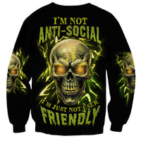 I'm Not Anti-social Mad Skull Sweatshirt - Wonder Print Shop