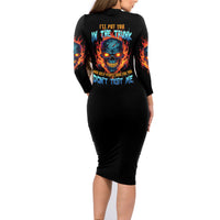 I'll Put You In The Trunk Family Matching Long Sleeve Bodycon Dress and Hawaiian Shirt - Wonder Print Shop