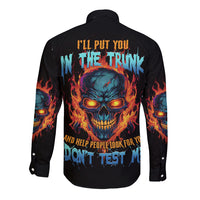 I'll Put You In The Trunk Long Sleeve Button Shirt - Wonder Print Shop