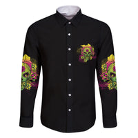 I'm A B With A Low Bullshit Tolerance Don't Try Me Family Matching Off Shoulder Long Sleeve Dress and Hawaiian Shirt - Wonder Print Shop