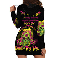 I'm A B With A Low Bullshit Tolerance Don't Try Me Hoodie Dress - Wonder Print Shop