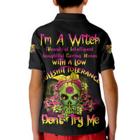 I'm A B With A Low Bullshit Tolerance Don't Try Me Kid Polo Shirt - Wonder Print Shop