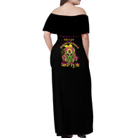 I'm A B With A Low Bullshit Tolerance Don't Try Me Off Shoulder Maxi Dress - Wonder Print Shop