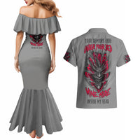 Your Demons Hide Under Your Bed Couples Matching Mermaid Dress and Hawaiian Shirt - Wonder Print Shop