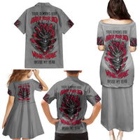 Your Demons Hide Under Your Bed Family Matching Puletasi Dress and Hawaiian Shirt - Wonder Print Shop