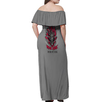 Your Demons Hide Under Your Bed Off Shoulder Maxi Dress - Wonder Print Shop