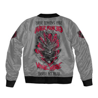 Your Demons Hide Under Your Bed Sleeve Zip Bomber Jacket - Wonder Print Shop