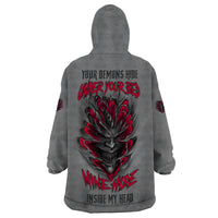 Your Demons Hide Under Your Bed Wearable Blanket Hoodie - Wonder Print Shop