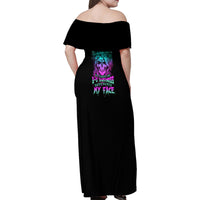 Once I Get An Attitude Reaper Family Matching Off Shoulder Maxi Dress and Hawaiian Shirt - Wonder Print Shop