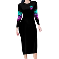 Once I Get An Attitude Reaper Long Sleeve Bodycon Dress - Wonder Print Shop