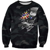 Custom American Flag Billiards Sweatshirt with 8-Ball Wings and Camo Background - Wonder Print Shop