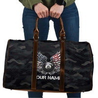 Custom American Flag Billiards Travel Bag with 8-Ball Wings and Camo Background - Wonder Print Shop