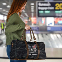 Custom American Flag Billiards Travel Bag with 8-Ball Wings and Camo Background - Wonder Print Shop