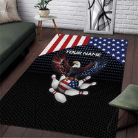 Custom Patriotic Bowling Area Rug with Bald Eagle, American Flag Bowling Ball - Wonder Print Shop