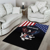 Custom Patriotic Bowling Area Rug with Bald Eagle, American Flag Bowling Ball - Wonder Print Shop