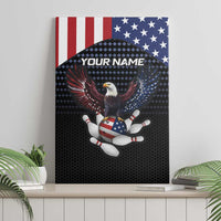 Custom Patriotic Bowling Canvas Wall Art with Bald Eagle, American Flag Bowling Ball - Wonder Print Shop