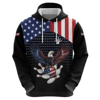 Custom Patriotic Bowling Hoodie with Bald Eagle, American Flag Bowling Ball - Wonder Print Shop
