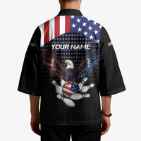 Custom Patriotic Bowling Kimono with Bald Eagle, American Flag Bowling Ball - Wonder Print Shop