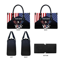Custom Patriotic Bowling Leather Bag with Bald Eagle, American Flag Bowling Ball - Wonder Print Shop