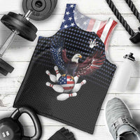 Custom Patriotic Bowling Men Tank Top with Bald Eagle, American Flag Bowling Ball - Wonder Print Shop